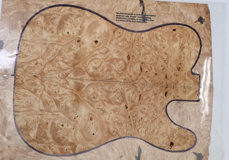 Maple Burl Guitar set, 0.24" thick (HIGH FIGURE) - Stock# 6-6542