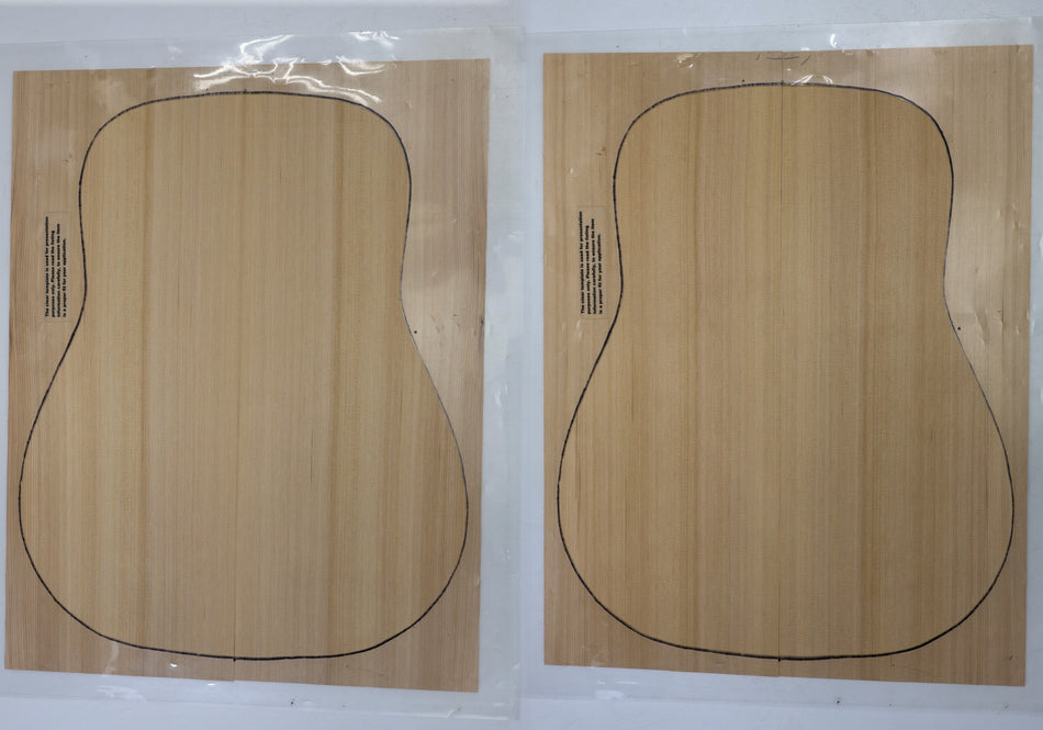 Red Cedar Dreadnought, 2 Guitar Sets 0.17" thick (+Factory) - Stock# 6-6640