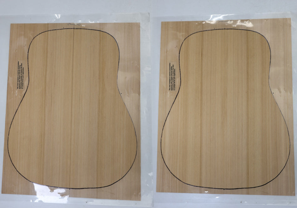 Red Cedar Dreadnought, 2 Guitar Sets 0.17" thick (+Factory) - Stock# 6-6684