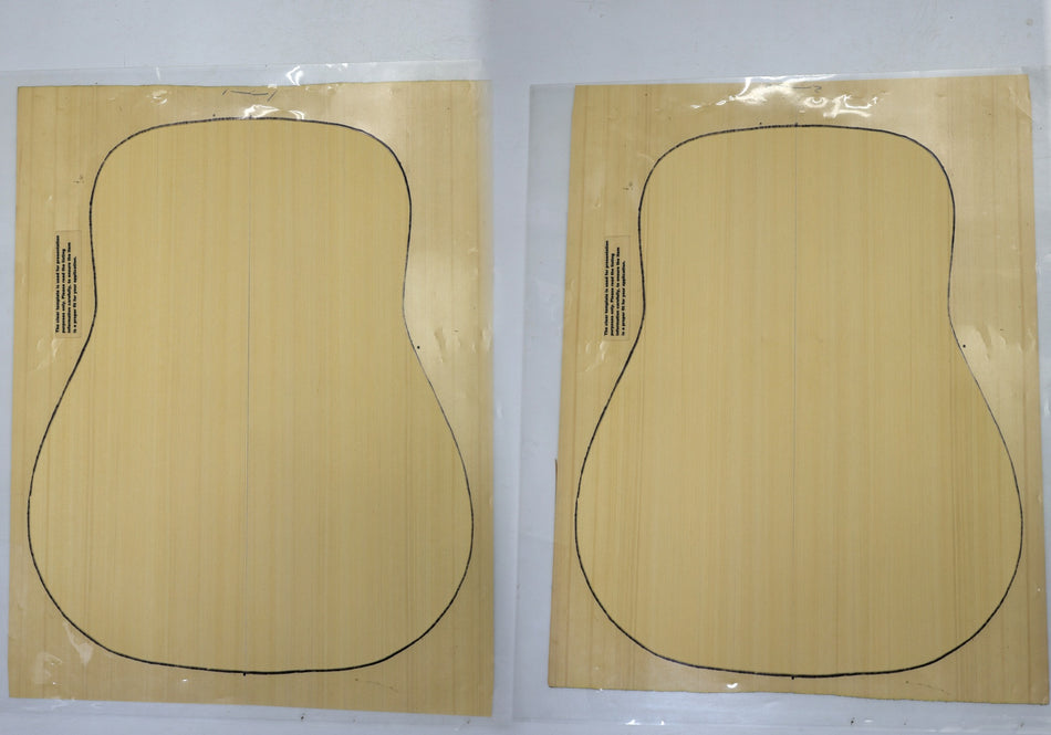 Yellow Cedar Dreadnought, 2 Guitar Set, 0.165" thick (Standar 3★) - Stock# 6-6745