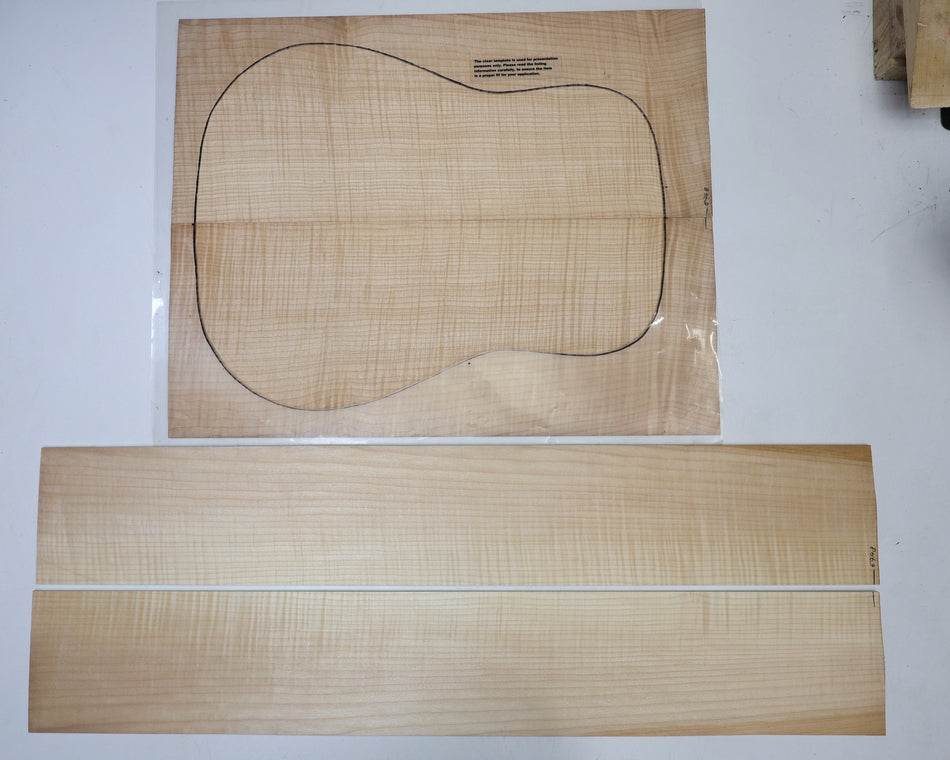 Back & Side set Maple Flame, Dreadnought (Great Figure 3★) - Stock# 6-6798