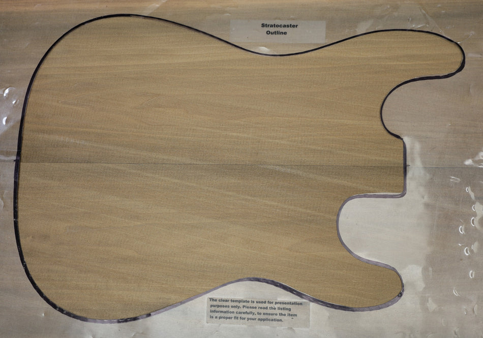 Torrefied Tulip Poplar body blank, unglued 2pc, 1.9" thick - Stock# 6-6856
