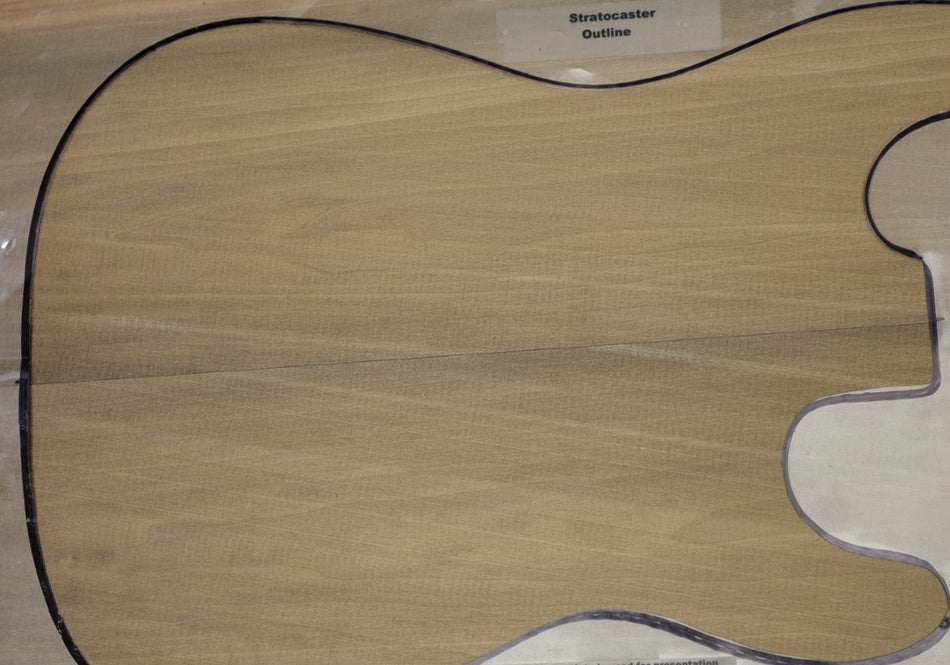 Torrefied Tulip Poplar body blank, unglued 2pc, 1.9" thick - Stock# 6-6856