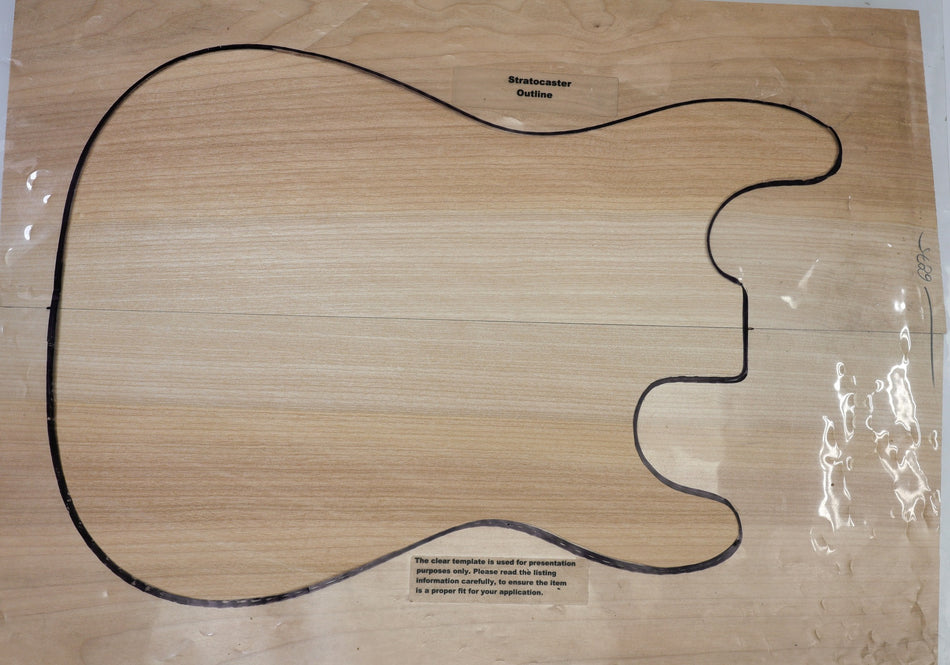 Maple body blank, unglued 2pc, 1.89" thick - Stock# 6-6875