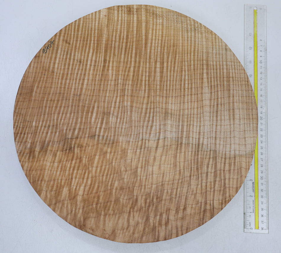 Maple Flame Round 14" diameter x 2.85" (PREMIUM FIGURE) - Stock# 6-6907