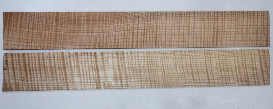 Maple Flame Fingerboards, 2 pieces, 22.2" long, unslotted (HIGH FIGURE 4★) - Stock# 6-6953