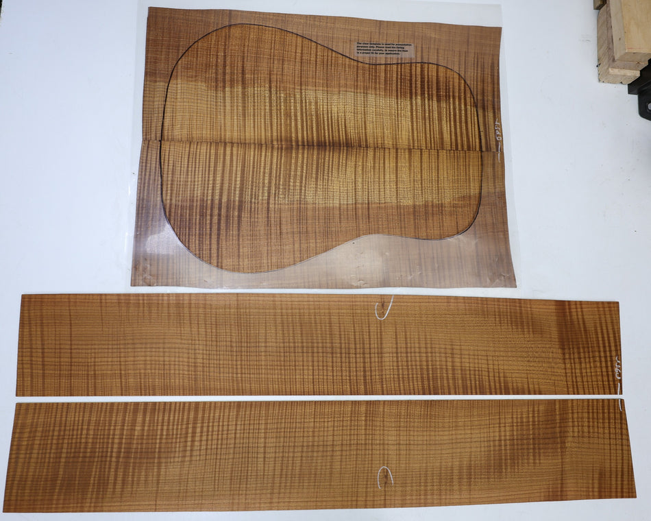 Back & Side set Torrefied Maple Flame, Dreadnought (GREAT FIGURE, 2nd) - Stock# 6-6955