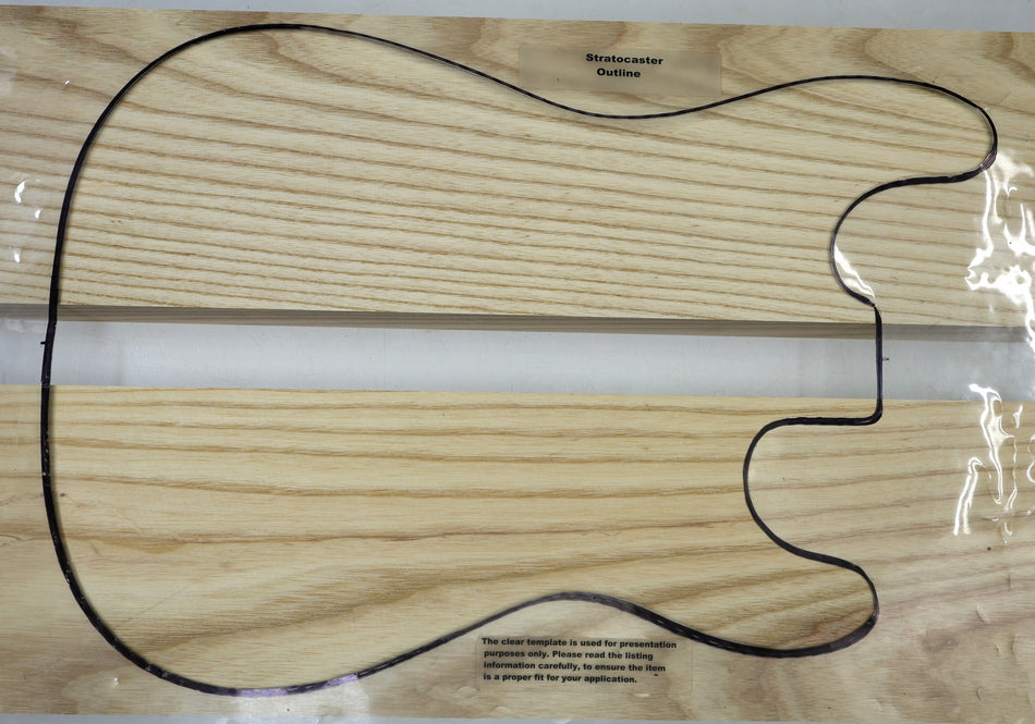 White Ash BassWing body blank, unglued 2pc, 1.87" thick - Stock# 6-6956