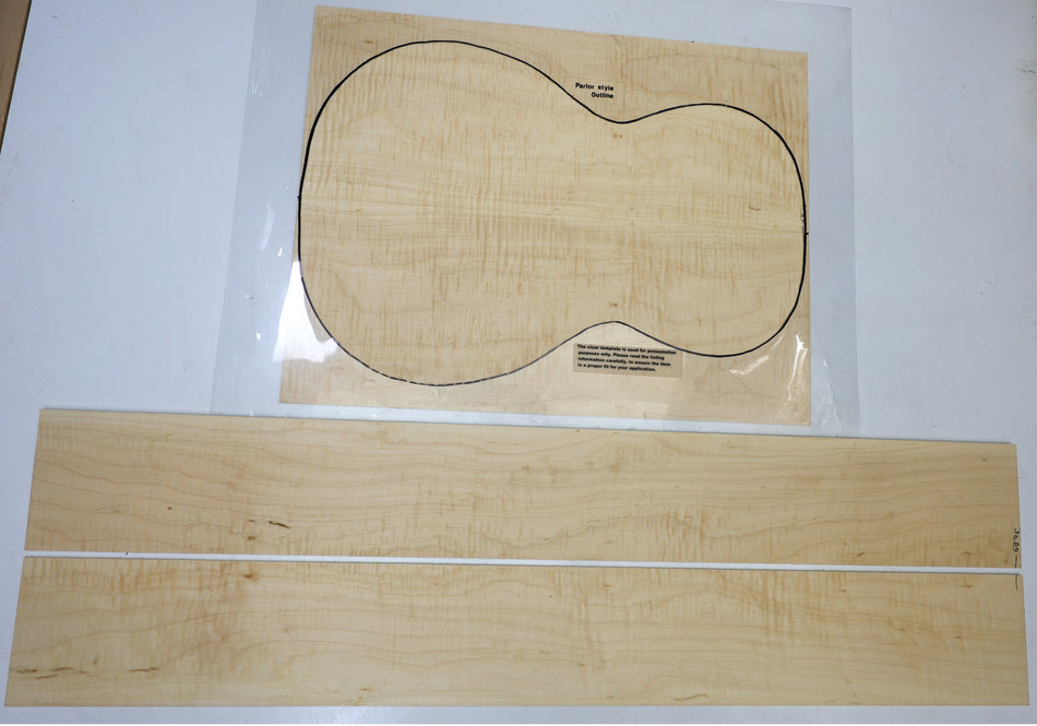 Back & Side set Silver Maple Flame, Parlor - Stock# 6-6976