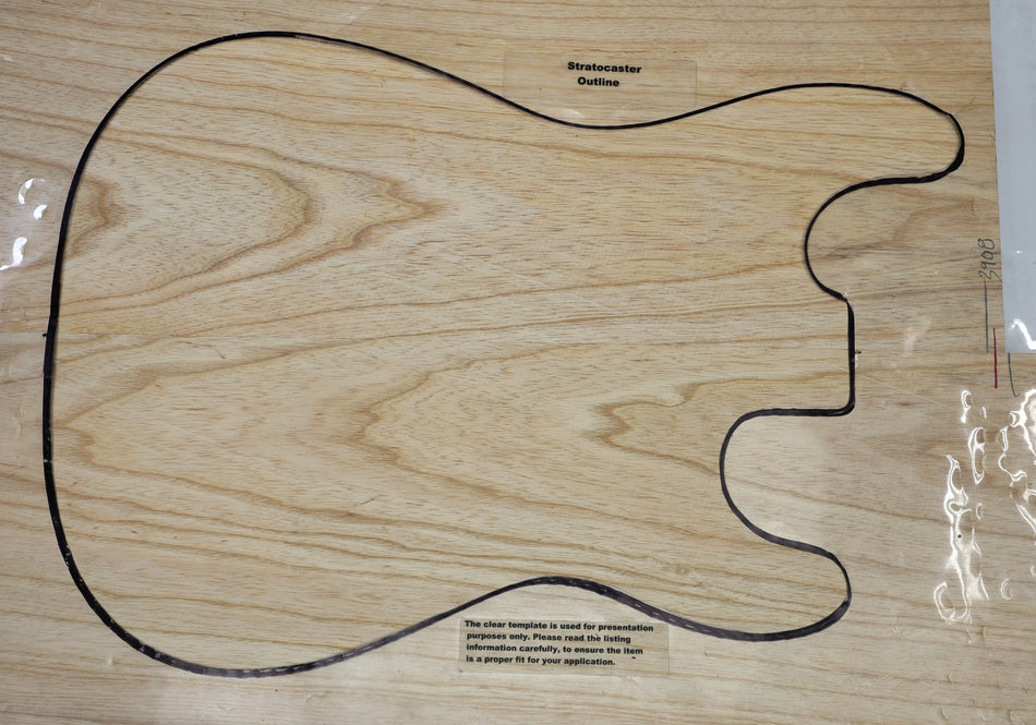 Swamp Ash body blank, unglued 2pc, 1.79" thick (HIGH GRADE) - Stock# 6-6996
