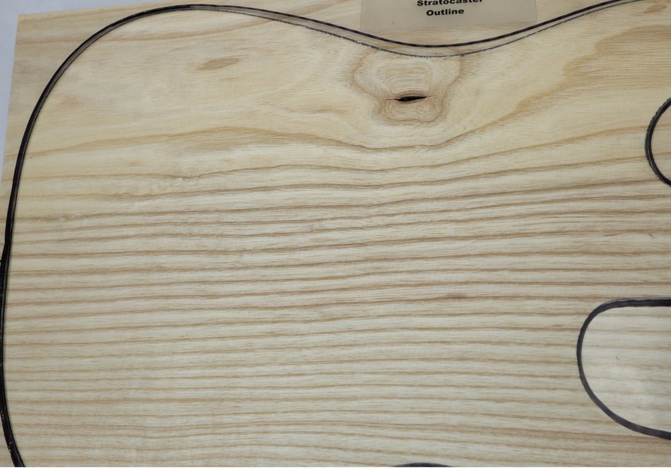 White Ash body blank, One piece 1.86" thick - Stock# 6-6999