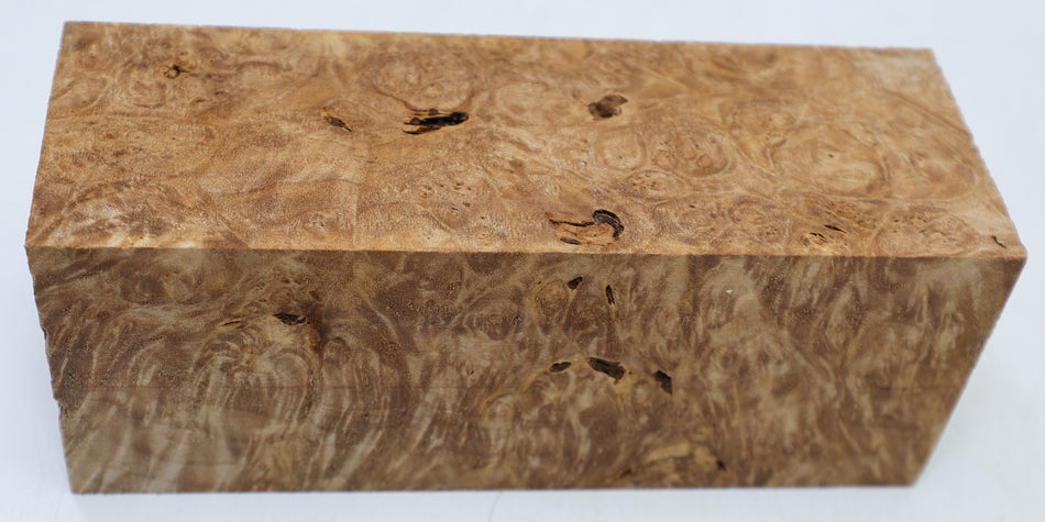Maple Burl Spindle Square 3" x 8" long (HIGH FIGURE) - Stock# 6-7013