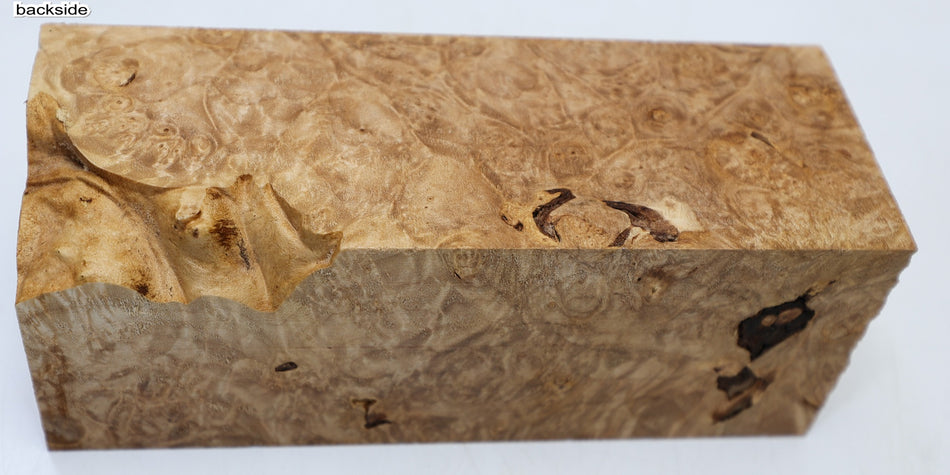 Maple Burl Spindle Square 3" x 8" long (HIGH FIGURE) - Stock# 6-7013