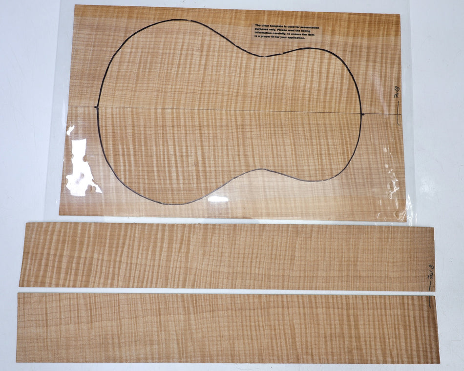 Back & Side set Maple Flame Ukulele / Flat Mandolin (HIGH FIGURE 4★) - Stock# 6-7018