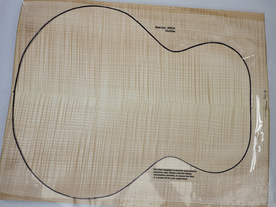 Maple Flame Archtop Guitar set, 1" thick (+HIGH FIGURE +4★) - Stock# 6-7019