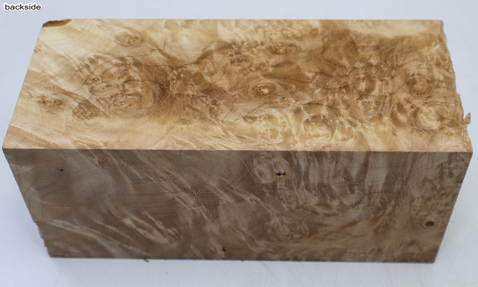 Maple Burl Spindle Square 3.3" x 7.7" long (HIGH FIGURE) - Stock# 6-7026