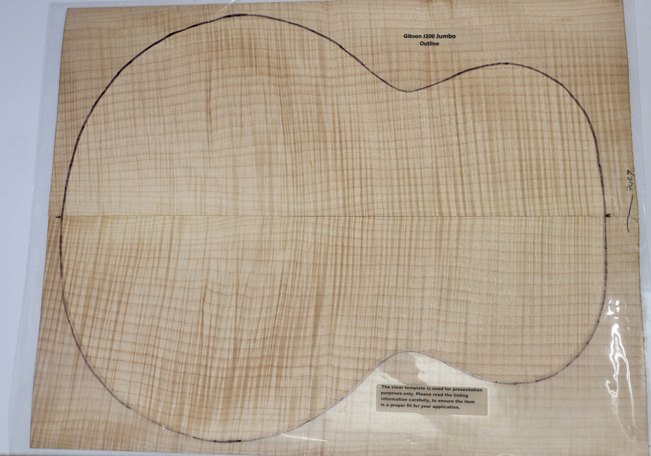Back & Side set Maple Flame, Jumbo (+HIGH FIGURE) - Stock# 6-7029