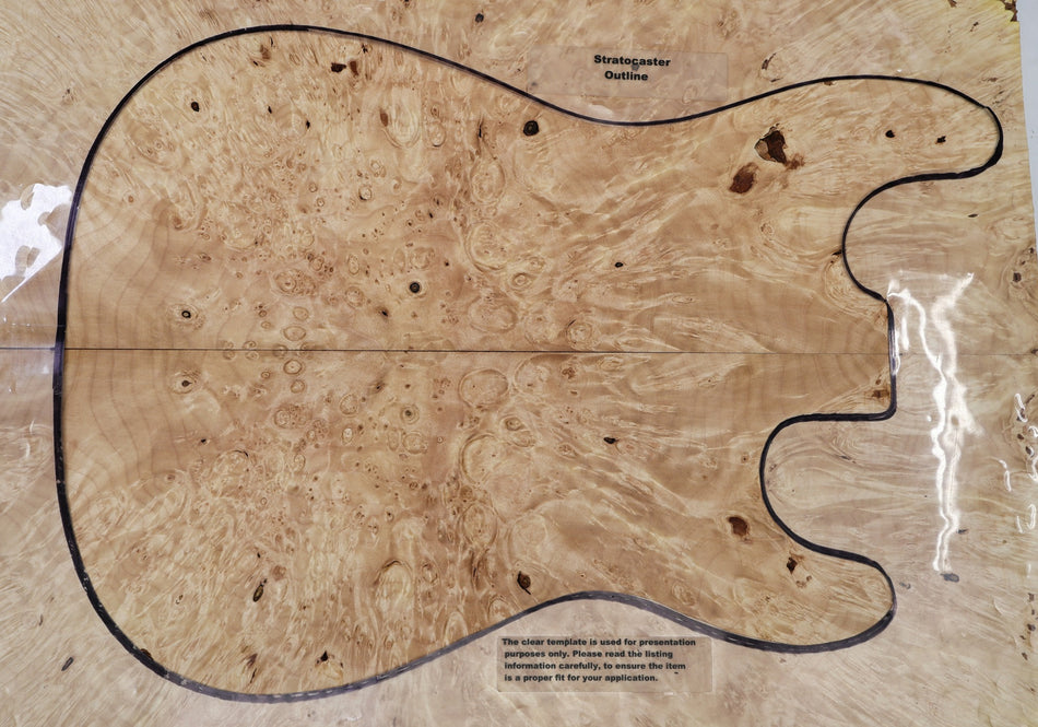 Maple Burl Guitar set, 0.33" thick (HIGH FIGURE) - Stock# 6-7033