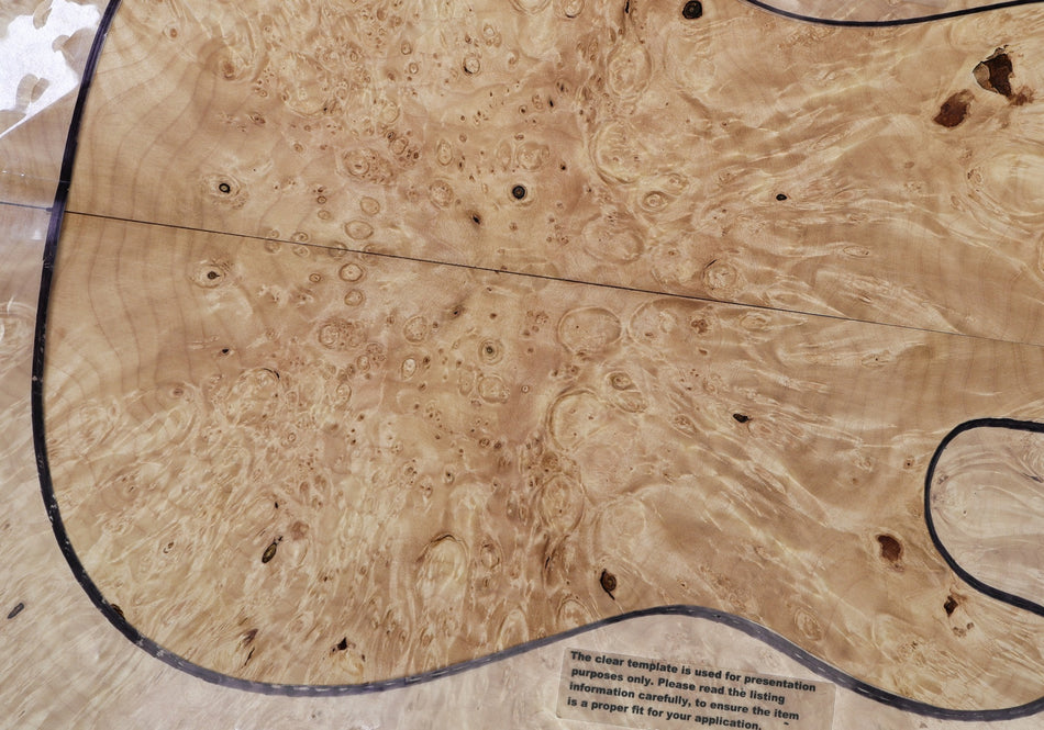 Maple Burl Guitar set, 0.33" thick (HIGH FIGURE) - Stock# 6-7033