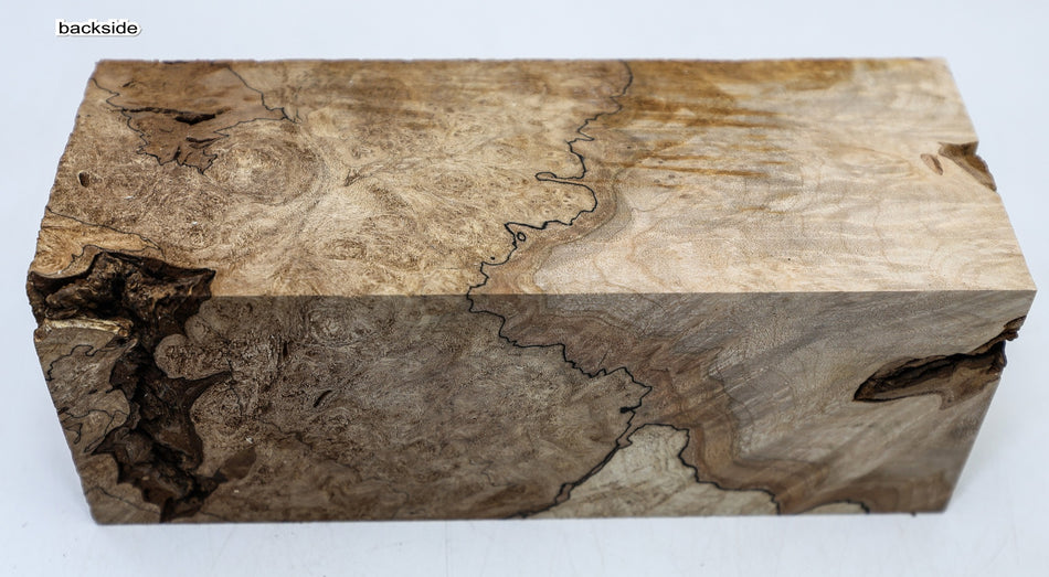 Spalted Maple Burl Spindle Square 2.75" x 7.5" long (HIGH FIGURE) - Stock# 6-7046
