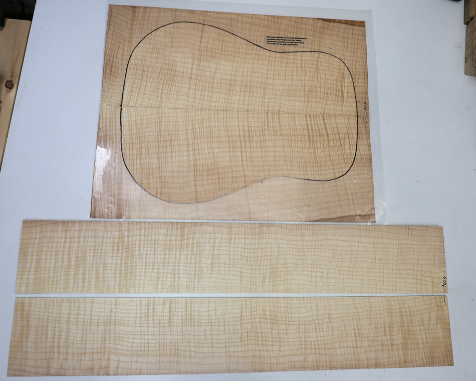Back & Side set Maple Flame, Dreadnought (+HIGH FIGURE) - Stock# 6-7049