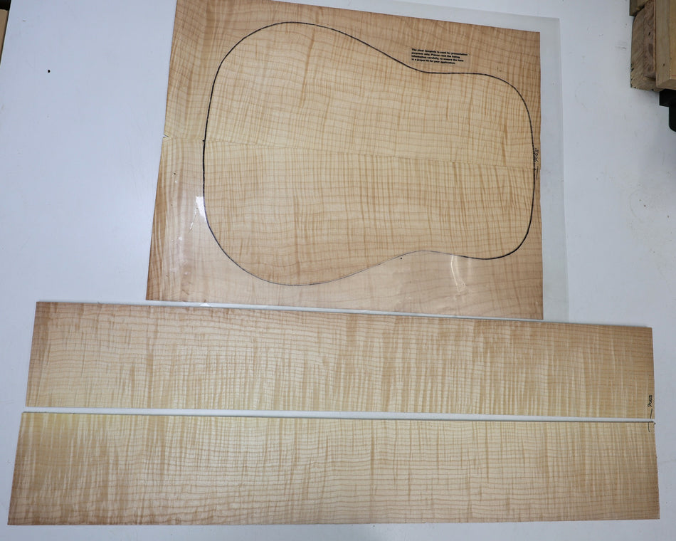 Back & Side set Maple Flame, Dreadnought (HIGH FIGURE) - Stock# 6-7063