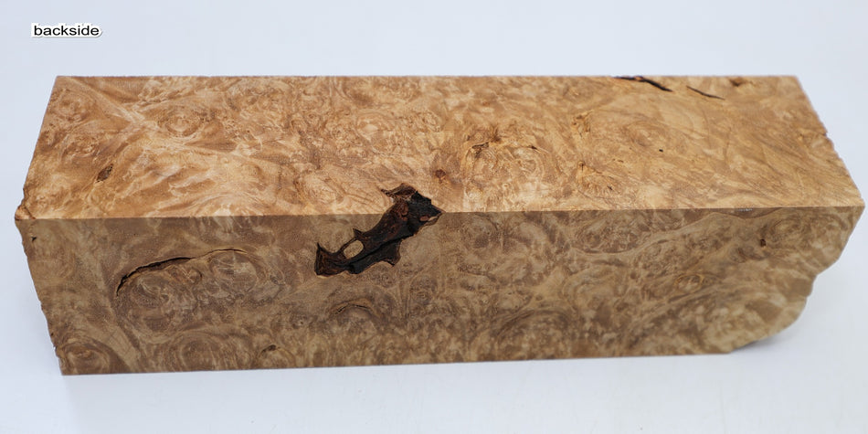 Maple Burl Spindle Square 3" x 10.7" long (HIGH FIGURE) - Stock# 6-7078
