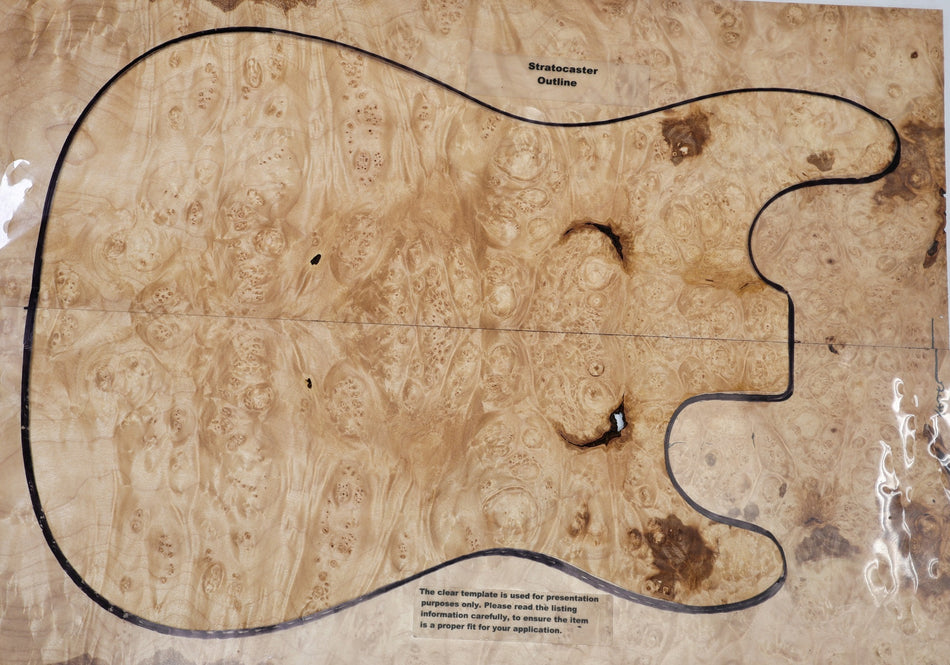 Maple Burl Guitar set, 0.3" thick (HIGH FIGURE) - Stock# 6-7079