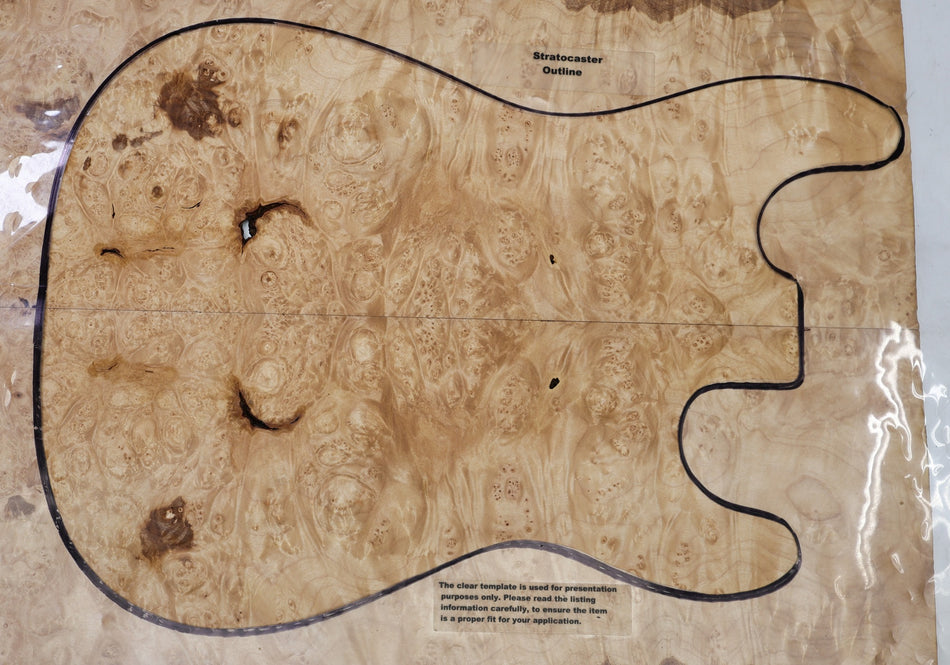 Maple Burl Guitar set, 0.3" thick (HIGH FIGURE) - Stock# 6-7079