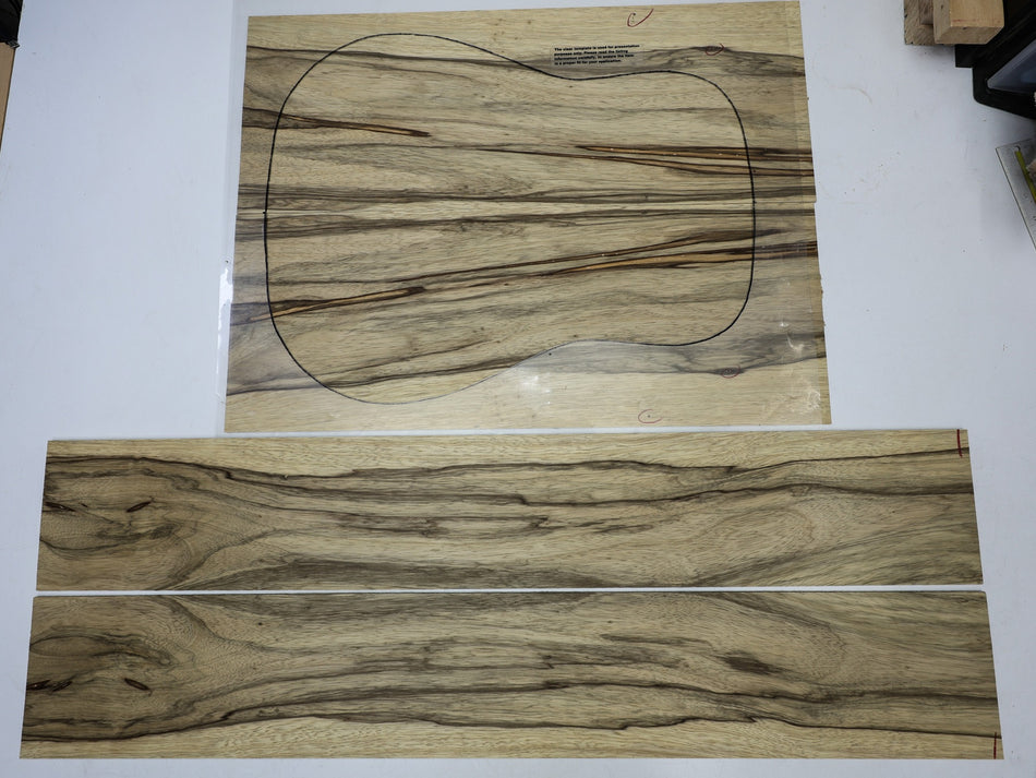 Back & Side set Black Limba, Dreadnought (+STANDARD) - Stock# 6-7087