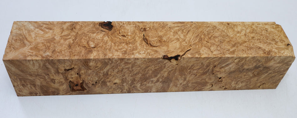 Maple Burl Spindle Square 2.85" x 15" long (HIGH FIGURE) - Stock# 6-7094