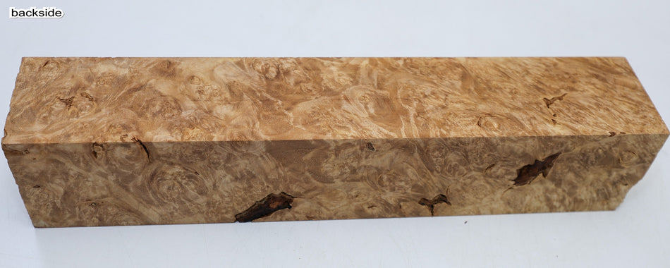 Maple Burl Spindle Square 2.85" x 15" long (HIGH FIGURE) - Stock# 6-7094