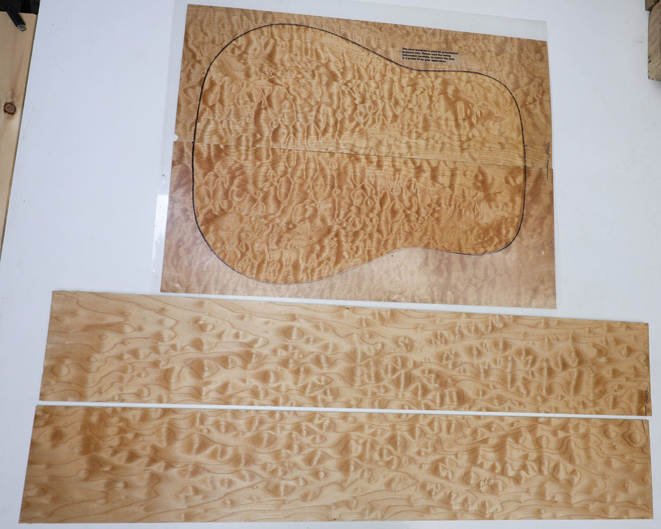 Back & Side set Maple Quilt, Dreadnought (GREAT FIGURE) - Stock# 6-7097