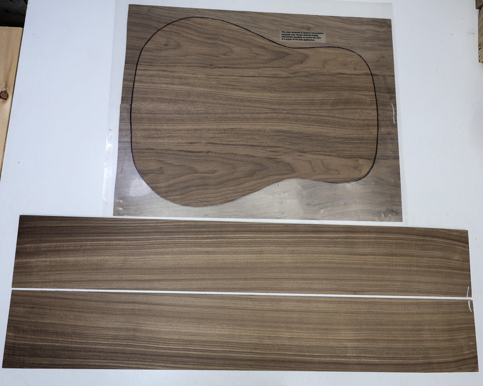 Back & Side set Walnut (Black), Dreadnought - Stock# 6-7112