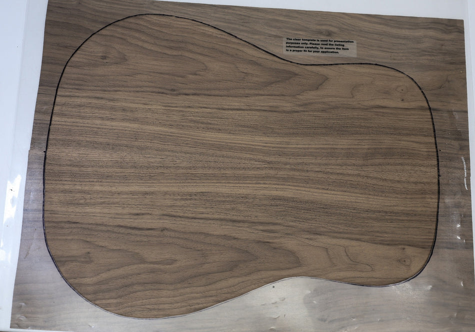 Back & Side set Walnut (Black), Dreadnought - Stock# 6-7112