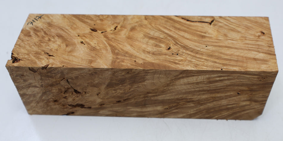 Maple Burl Spindle Square 2.7" x 8.5" long (GREAT FIGURE) - Stock# 6-7117
