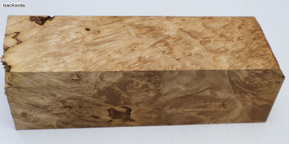 Maple Burl Spindle Square 2.7" x 8.5" long (GREAT FIGURE) - Stock# 6-7117