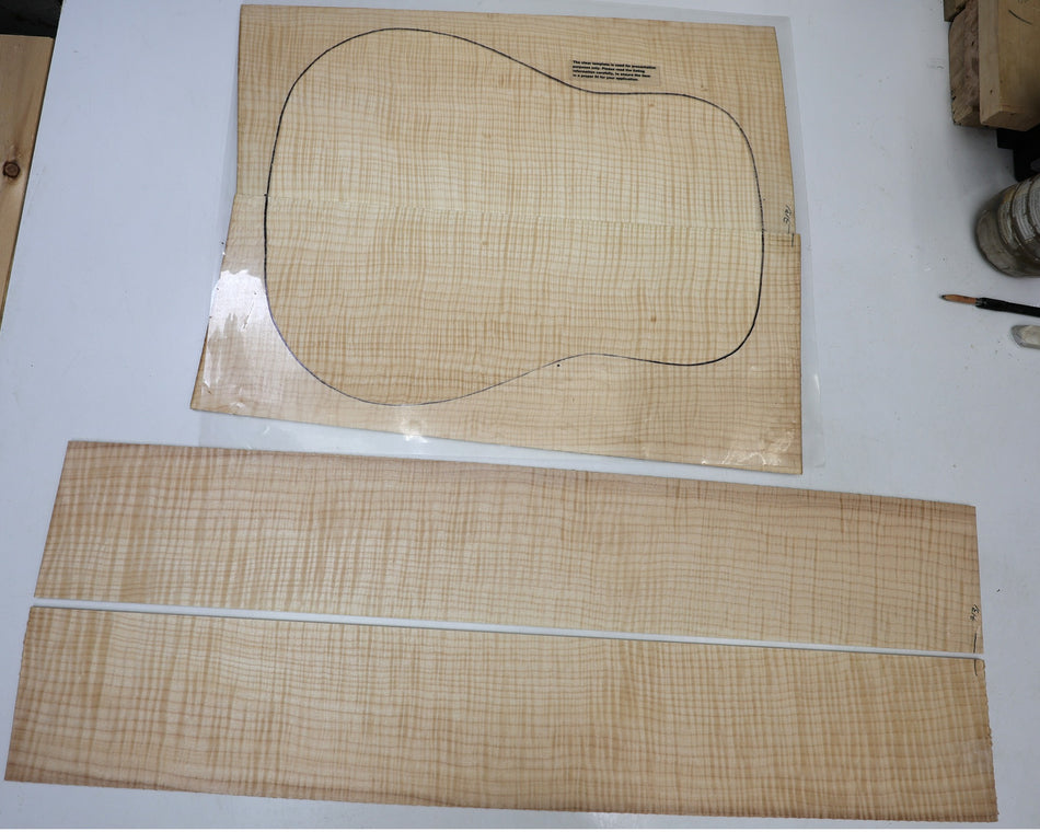 Back & Side set Maple Flame, Dreadnought (HIGH FIGURE) - Stock# 6-7131