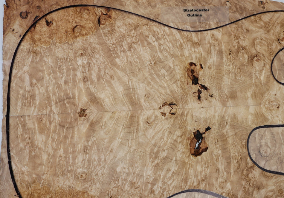 Maple Burl Guitar set, 0.25" thick (GREAT FIGURE, 2nd) - Stock# 6-7135