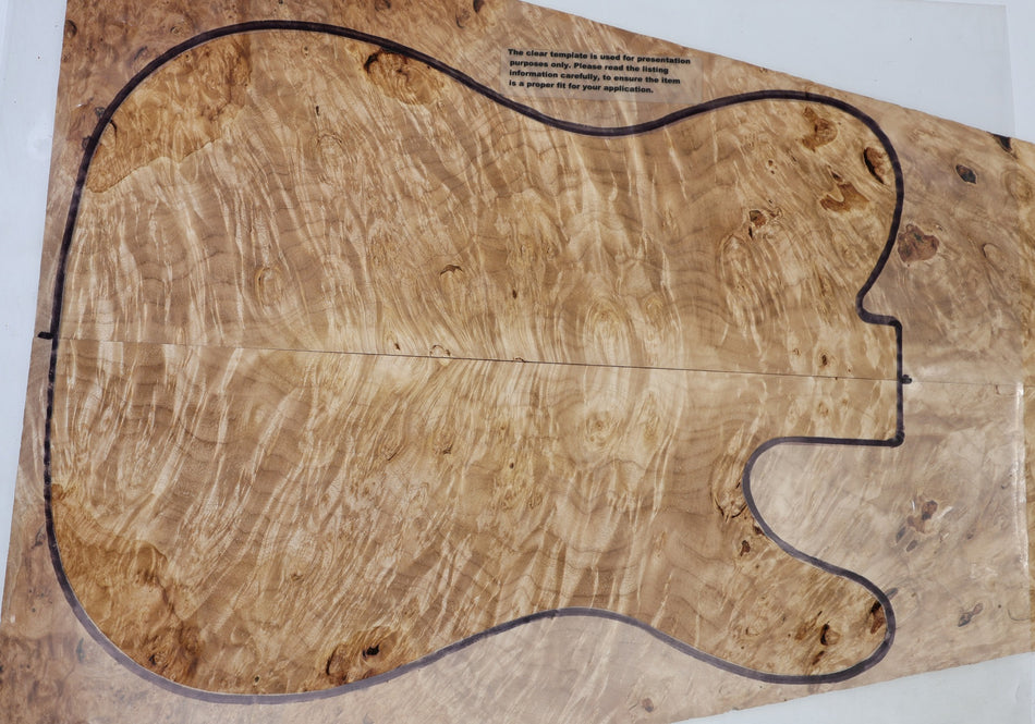 Maple Burl Guitar set, 0.25" thick (HIGH FIGURE) - Stock# 6-7165