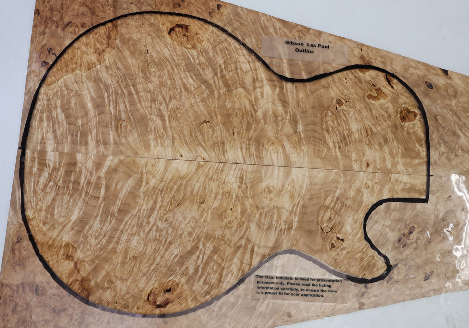 Maple Burl Guitar set, 0.25" thick (HIGH FIGURE) - Stock# 6-7165