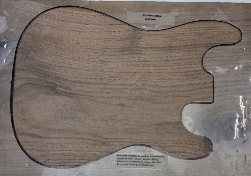 Walnut (Black) body blank, One piece 1.9" thick - Stock# 6-7175