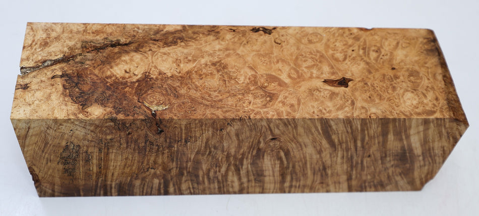 Maple Burl Spindle Square 4.1" x 13.75" long (HIGH FIGURE) - Stock# 6-7177