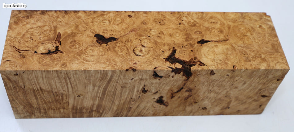Maple Burl Spindle Square 4.1" x 13.75" long (HIGH FIGURE) - Stock# 6-7177