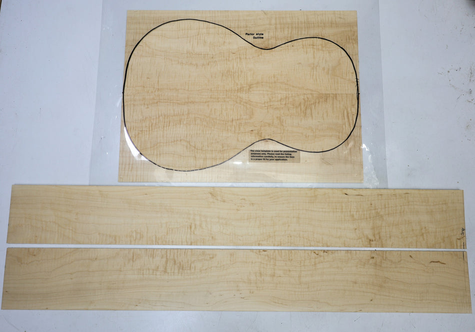 Back & Side set Silver Maple Flame, Parlor - Stock# 6-7191