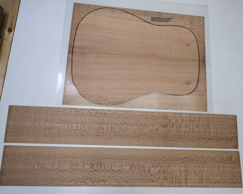 Back & Side set Southern Silky Oak, Dreadnought (HIGH FIGURE) - Stock# 6-7220