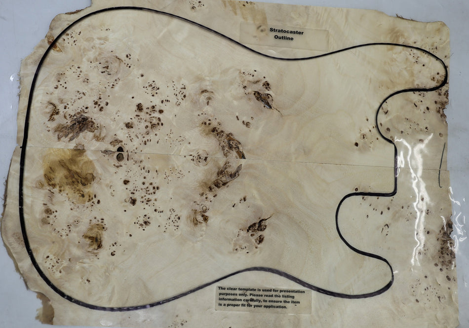 Cottonwood Burl Guitar set, 0.29" thick - Stock# 6-7230