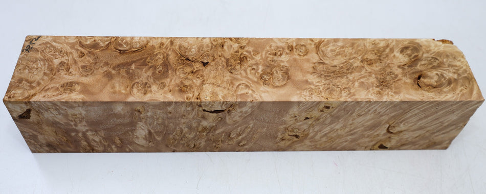 Maple Burl Spindle Square 2.8" x 14.7" long (GREAT FIGURE) - Stock# 6-7252