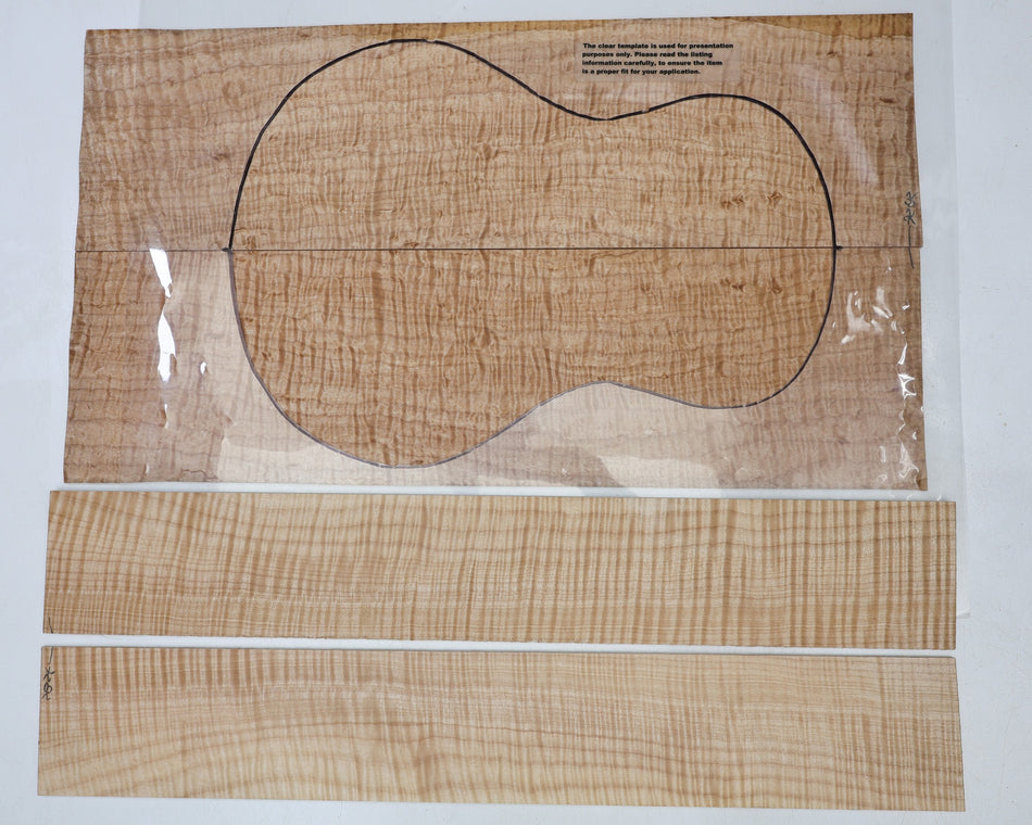 Back & Side set Maple Flame Ukulele / Flat Mandolin (+HIGH FIGURE +4★) - Stock# 6-7282