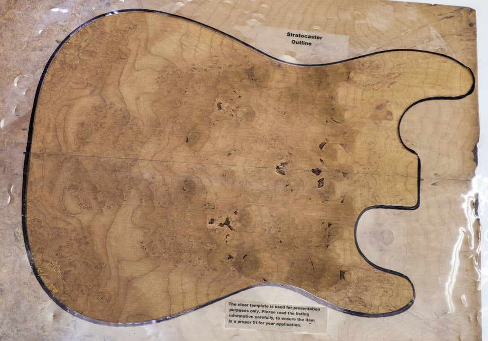 Torrefied Maple Burl Guitar set, 0.35" thick - Stock# 6-7325